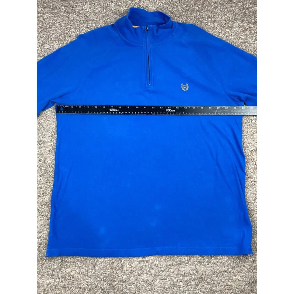 Chaps 1/4 Zip Pullover Mens L Blue Long Sleeve - Picture 5 of 7
